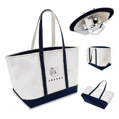 Metropolitan Zip-Closure Canvas Tote Bag